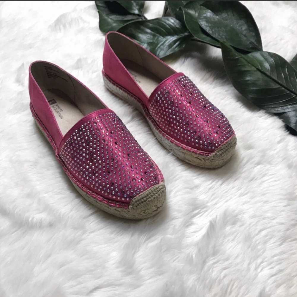 ✨White Mountain Pink Sequin Espadrille Soft Insole